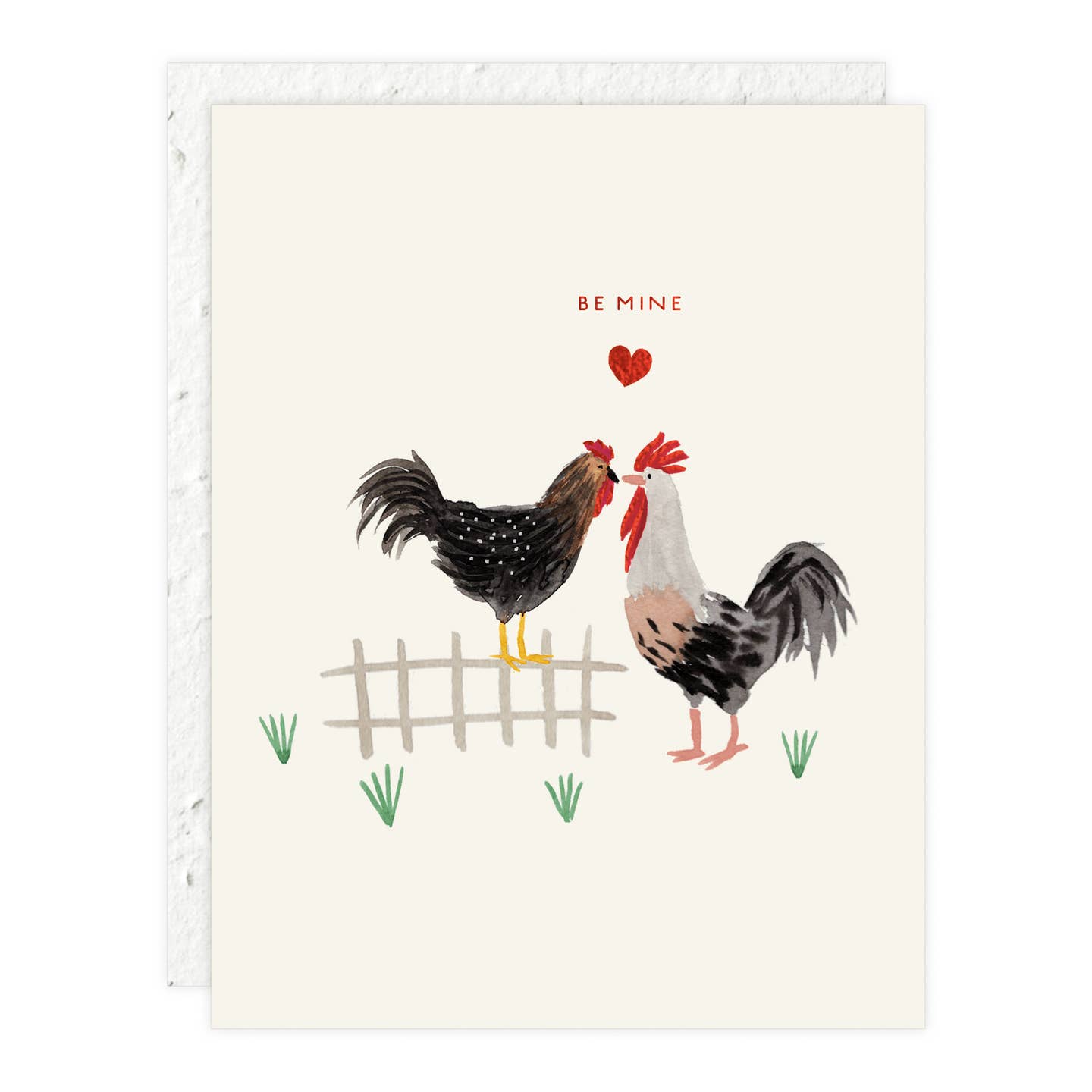 Be Mine Rooster Hen Card