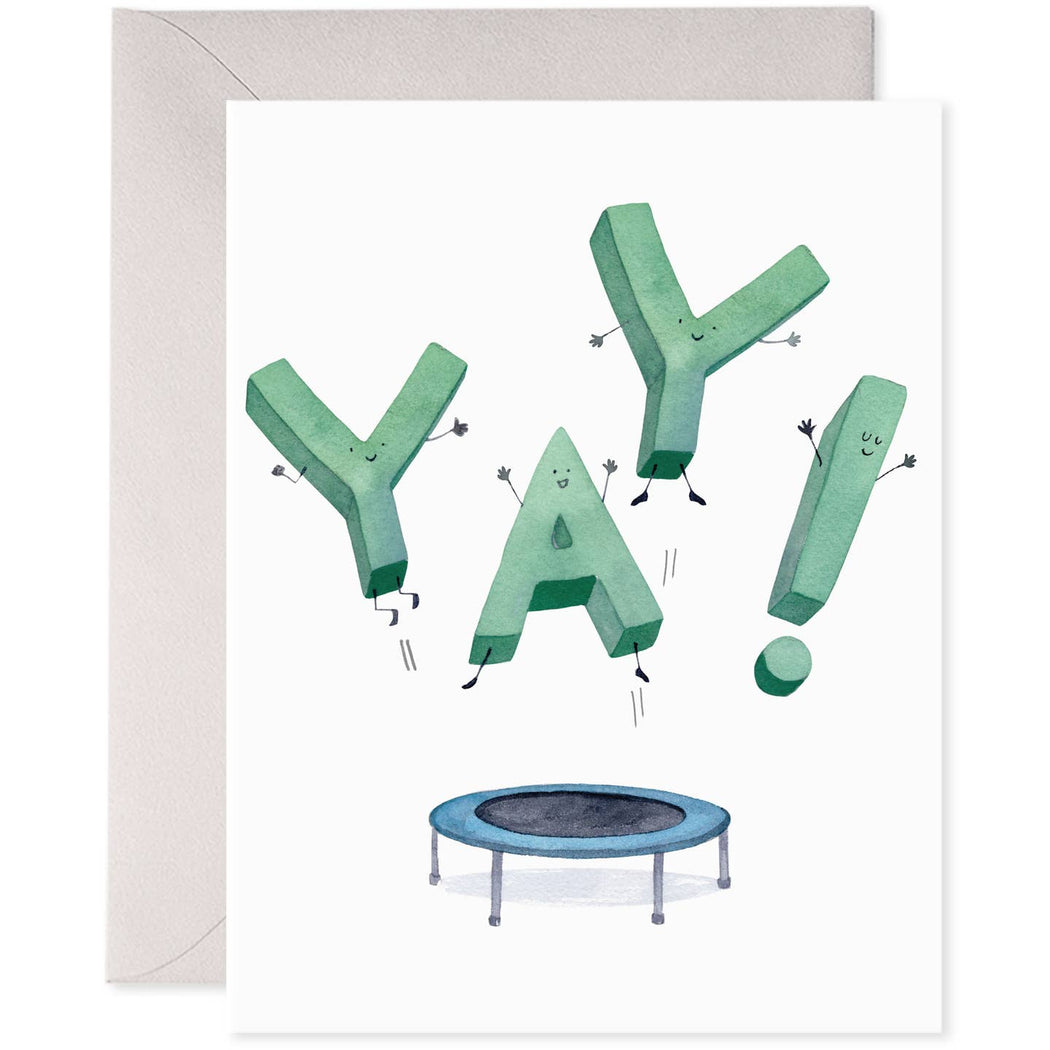 Jumping Yay Trampoline Card