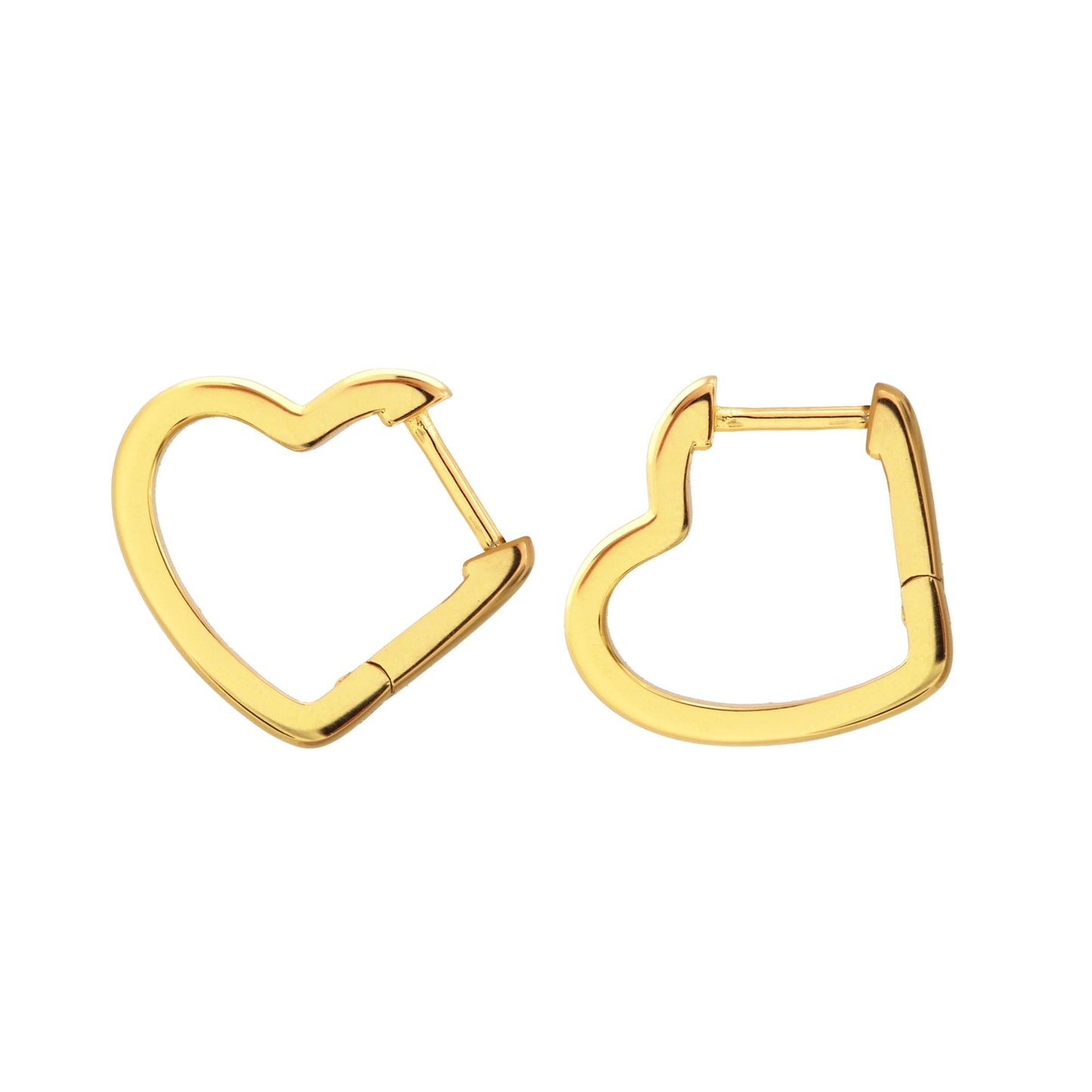 Open Heart Huggie Hoop Earrings