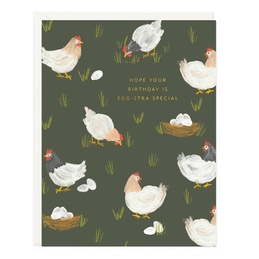 Egg Stra Special Chickens Birthday Card