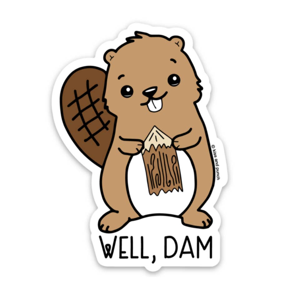 Well Dam Beaver Vinyl Sticker