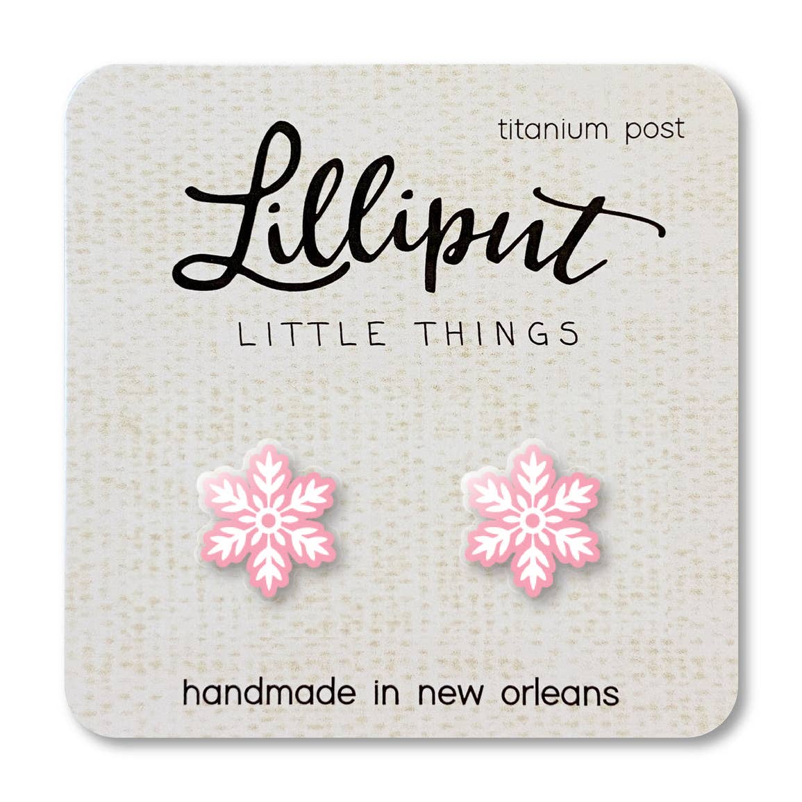 Pink Snowflake Earrings