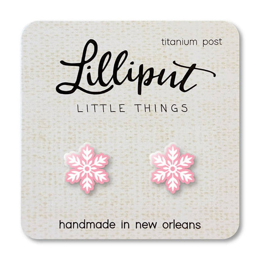 Pink Snowflake Earrings