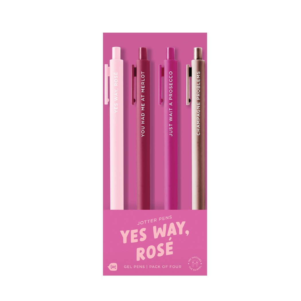 Yes Way Rose Jotter Click Pen - 4 pack