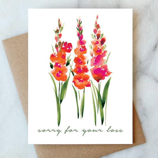Gladiolas Sorry Loss Card