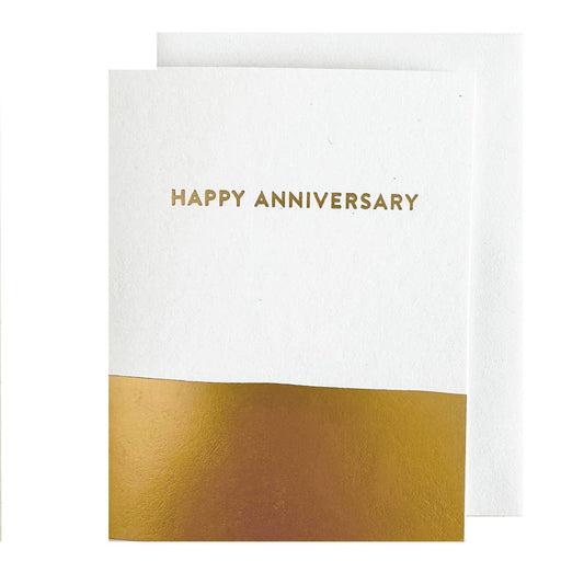 Bold Gold Happy Anniversary Card