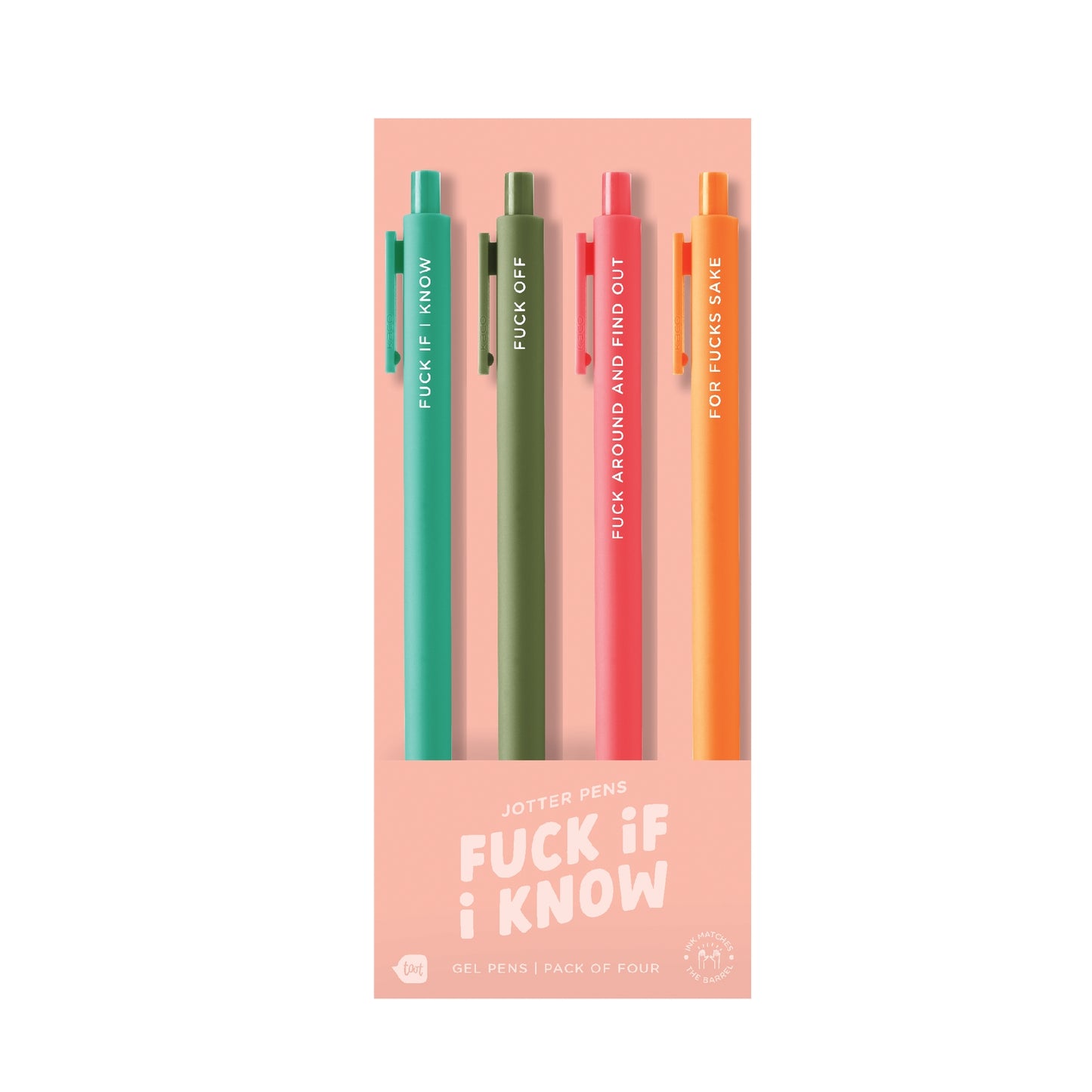 Fuck if I Know Jotter Click Pen - 4 pack
