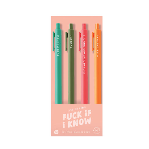 Fuck if I Know Jotter Click Pen - 4 pack