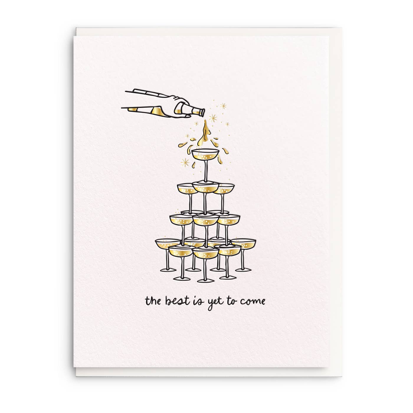 Champagne Tower Best Yet to Come Wedding Card