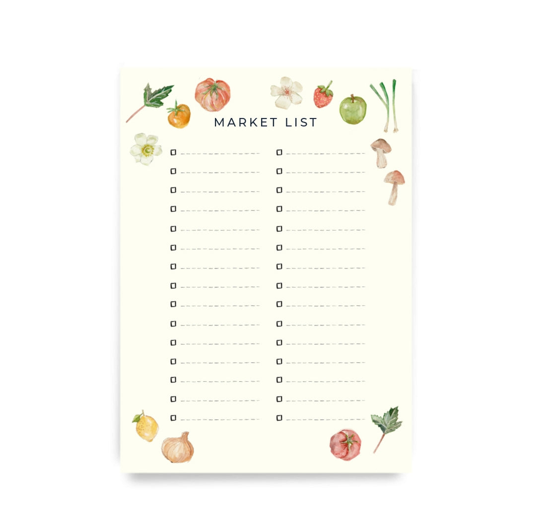 Vegetables Market List Notepad