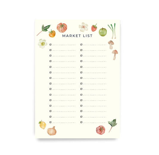 Vegetables Market List Notepad