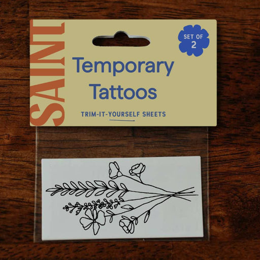 Mountainside Flowers Circles Temp Tattoos