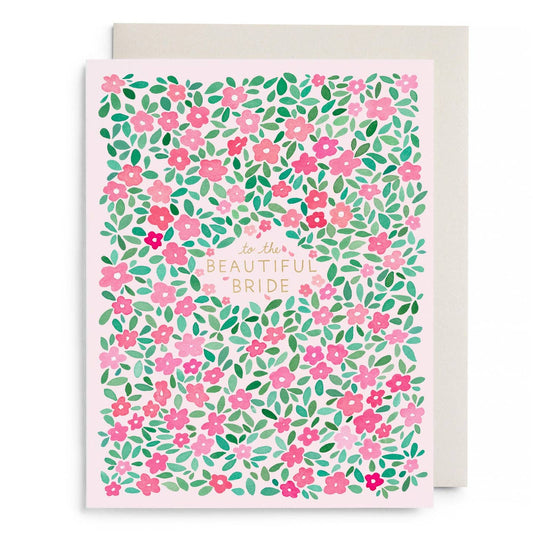 Pink Petals Bride Card