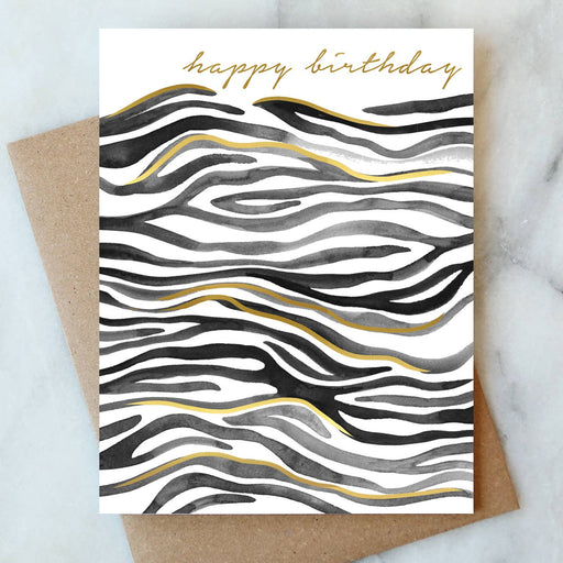 Zebra Stripes Happy Birthday Card
