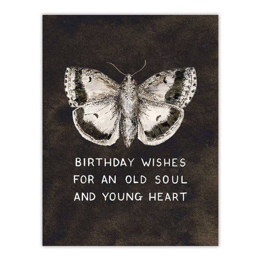Moth Old Soul Birthday Card