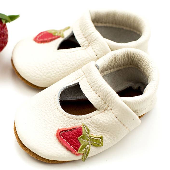 Strawberry Leather Moccasins