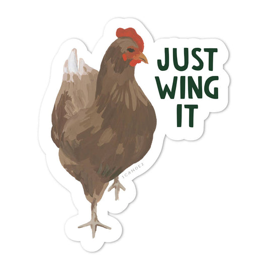 Just Wing It Chicken Sticker