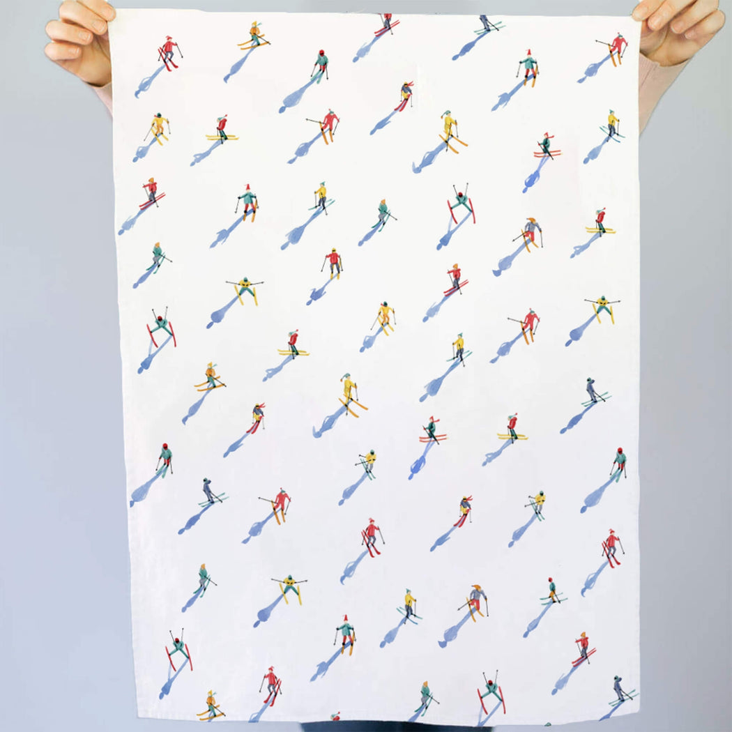 Skiers Tea Towel