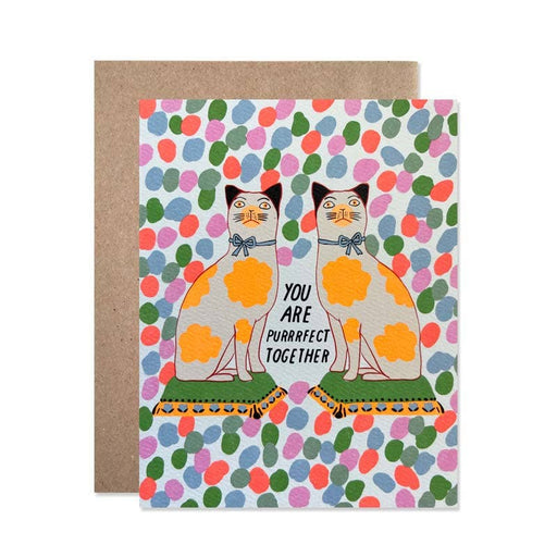 You Are Purrrfect Together Cats Wedding Card