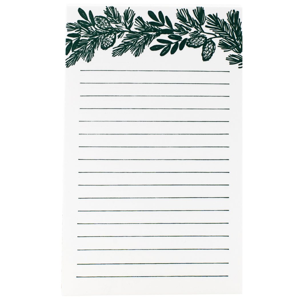 Pine Branches Letterpress Notepad