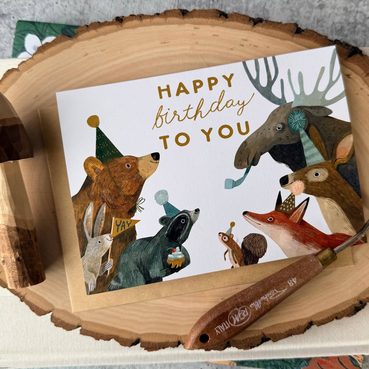 Party in the Woods Birthday Card