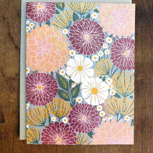 Blank Foil Florals Card