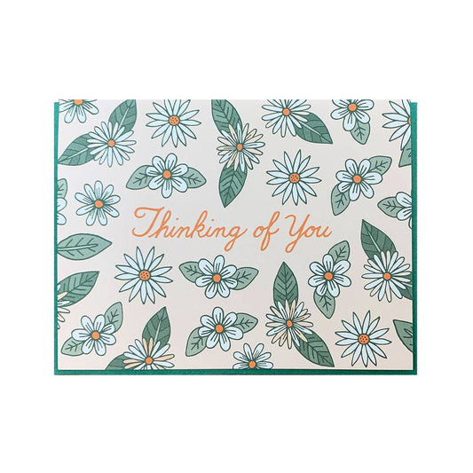 Thinking of You White Flower Card