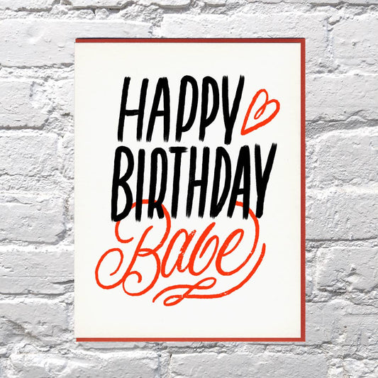 Babe Heart Happy Birthday Card