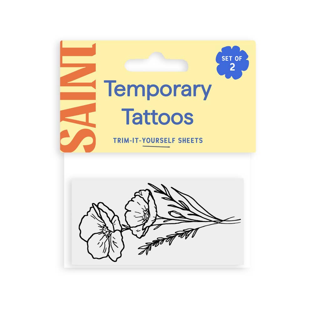 Golden Poppy Temp Tattoos