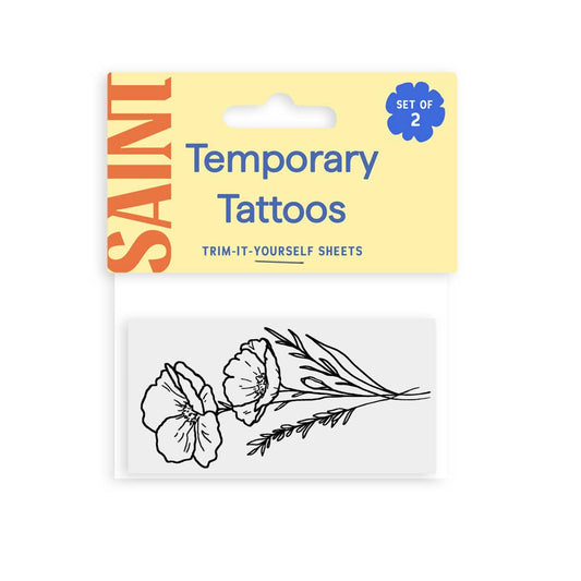 Golden Poppy Temp Tattoos