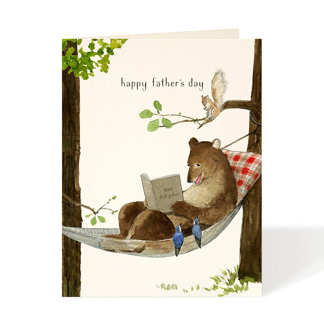 Bear in Hammock Jokes Fathers Day Card