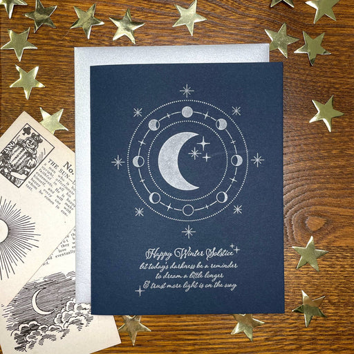 Happy Winter Solstice Moon Card