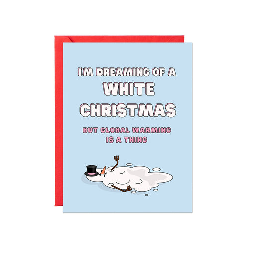 Global Warming White Christmas Snowman Card