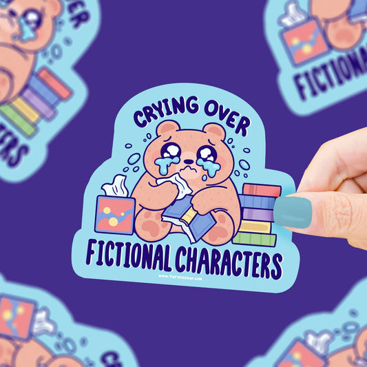 Crying Over Fictional Characters Vinyl Sticker