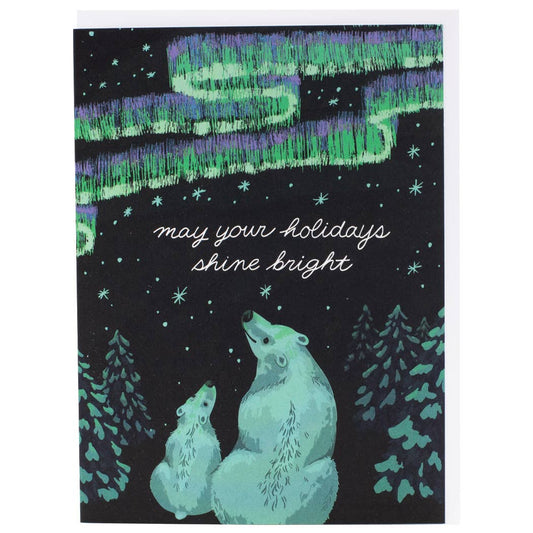 Aurora Bears May Your Holidays Shine Bright Card
