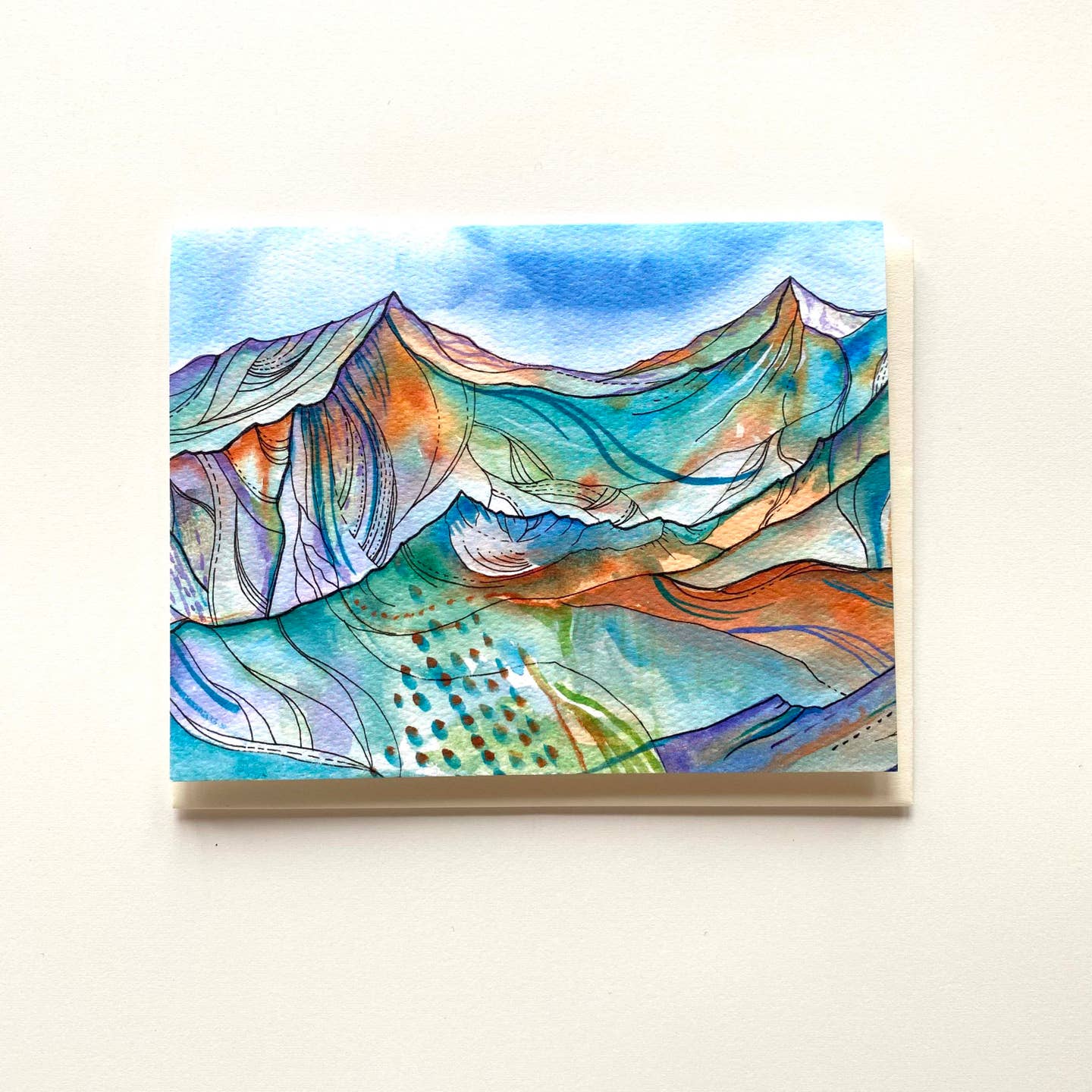 Glow Mountain Blank Card