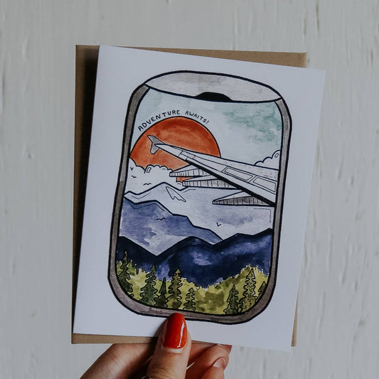 Adventure Awaits Plane Card