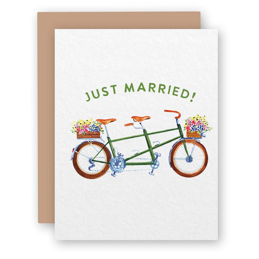 Just Married Tandem Bike Card