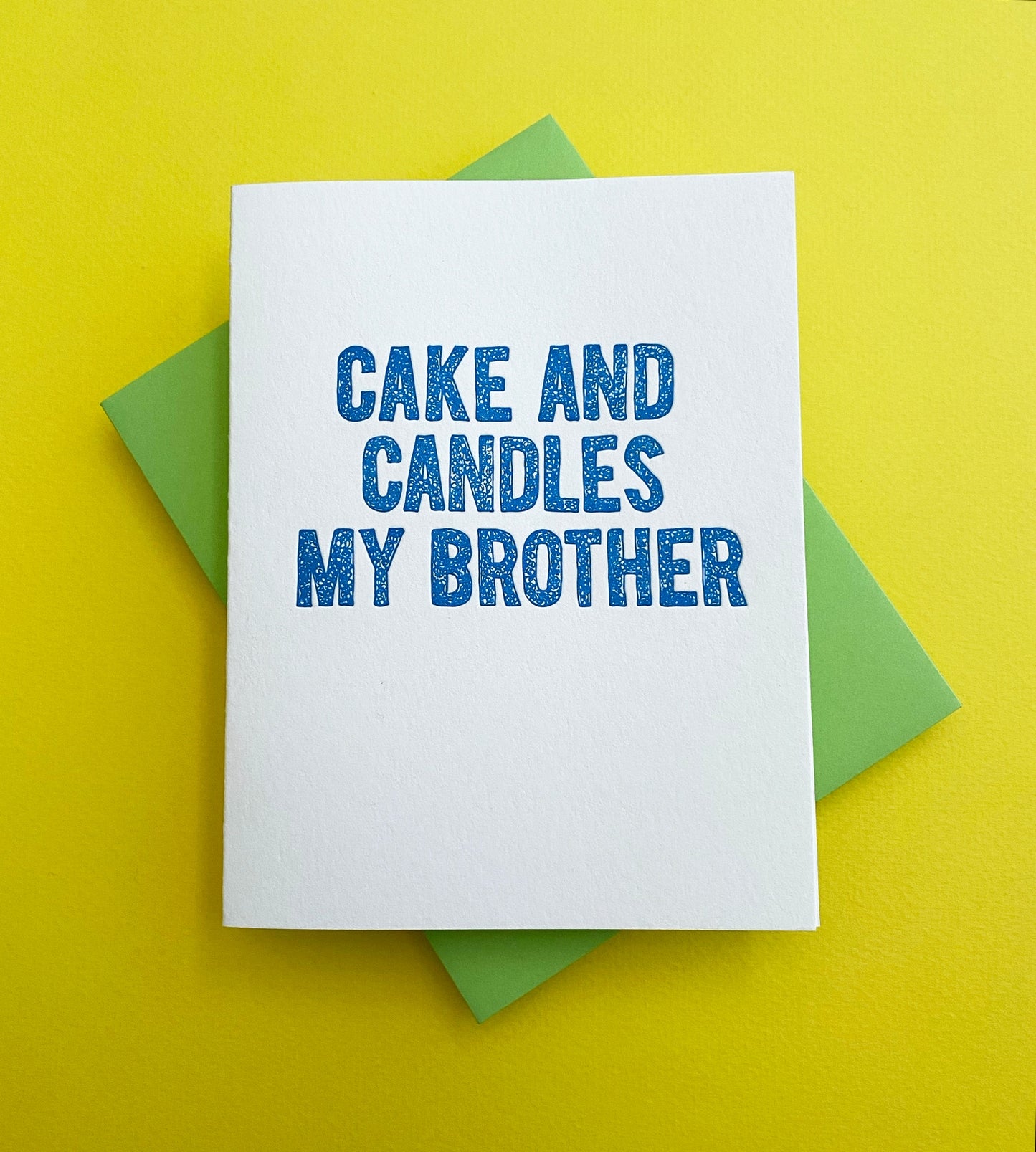 Cake and Candles My Brother Birthday Card