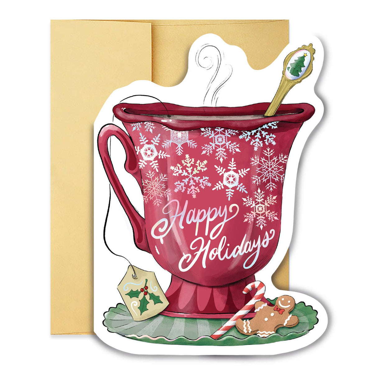 Happy Holidays Teacup Stack Card