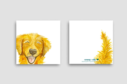 Happy Golden Dog Square Notes