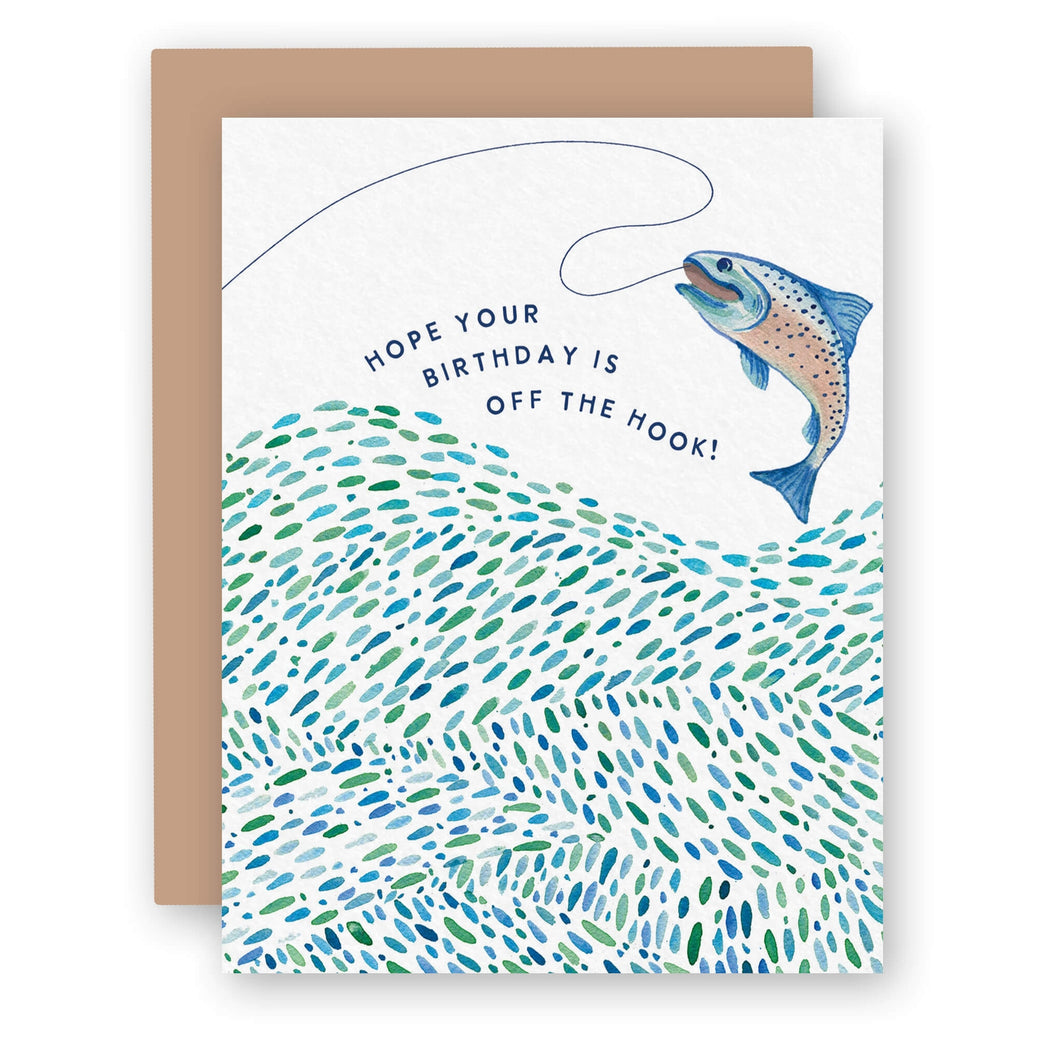 Off the Hook Fishing Birthday Card