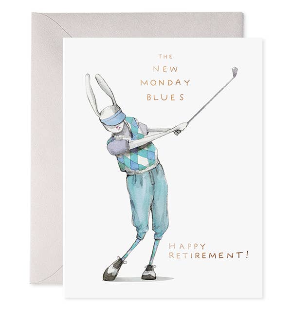 New Monday Blues Retirement Golf Card