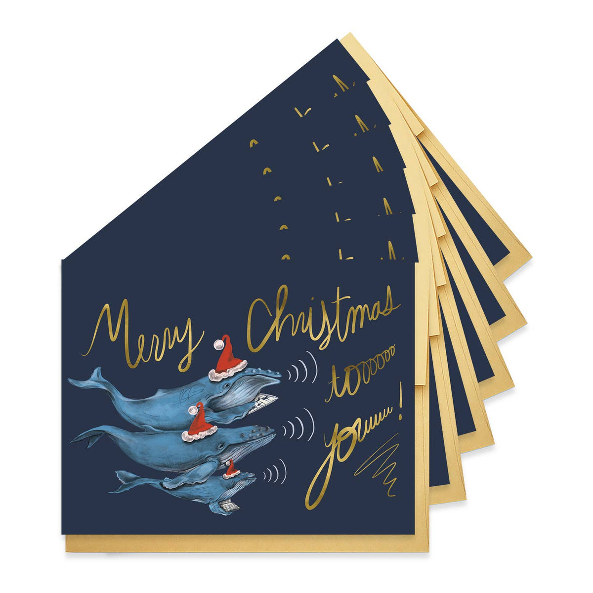 Caroling Whales Card
