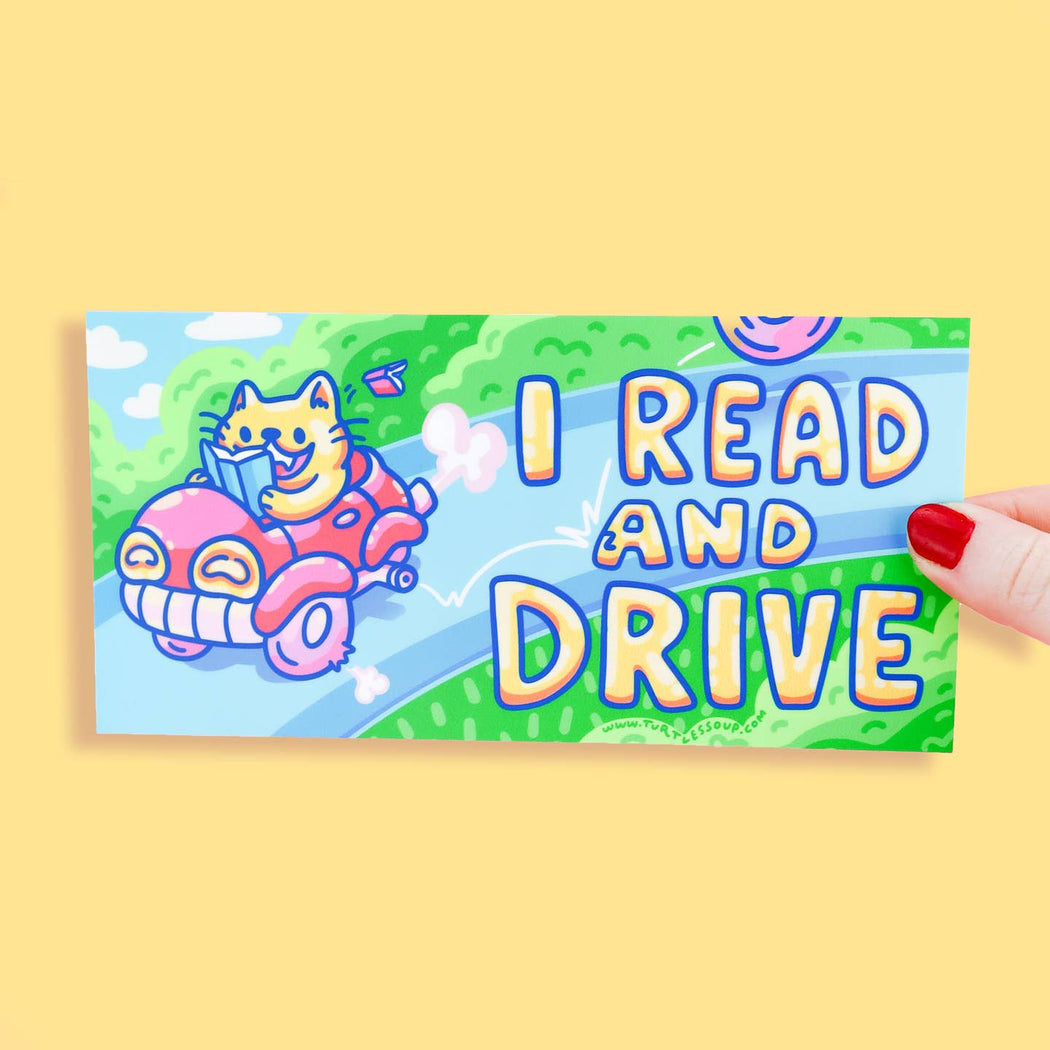 I Read and Drive Bumper Sticker