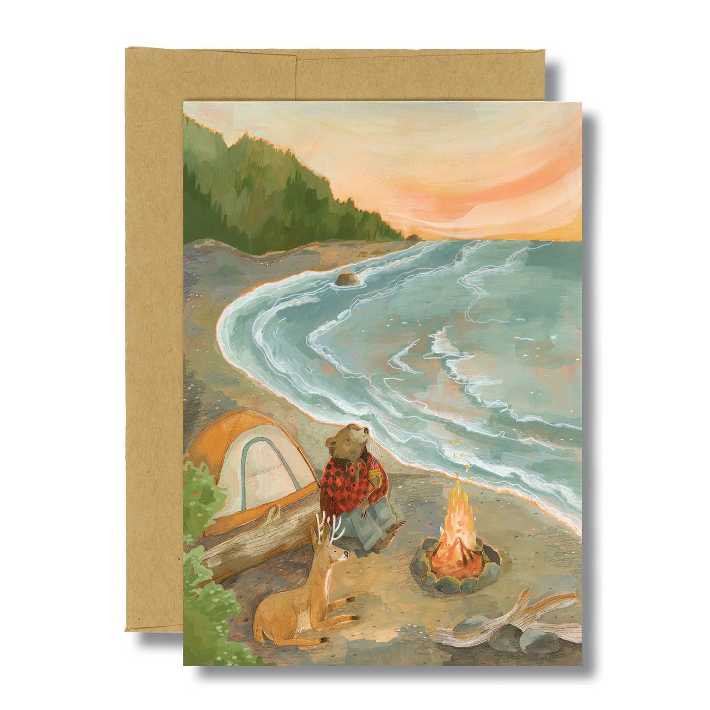 Beach Camping Blank Card