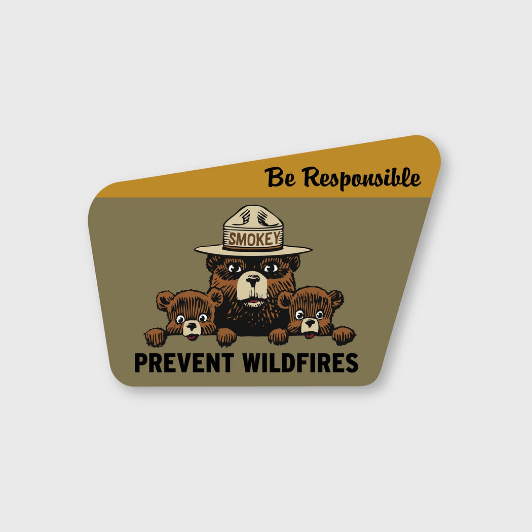 Smokey Bear Be Responsible Prevent Wildfires Vinyl Sticker