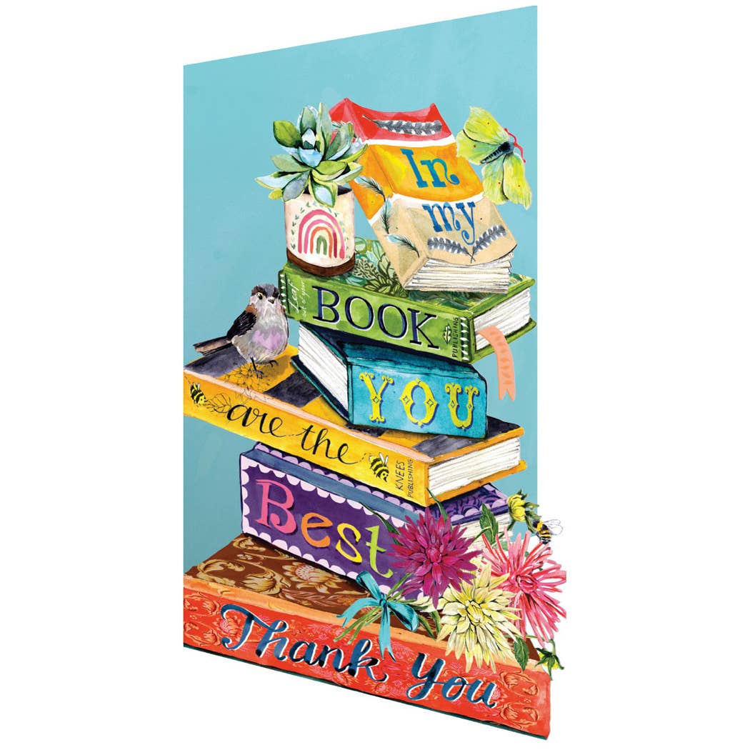 Bookstack Thank You Lasercut Card