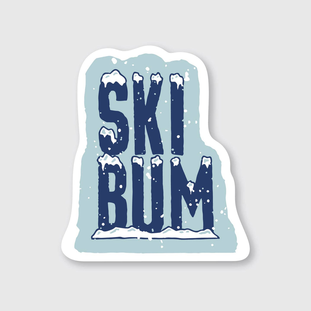 Snowy Ski Bum Vinyl Sticker