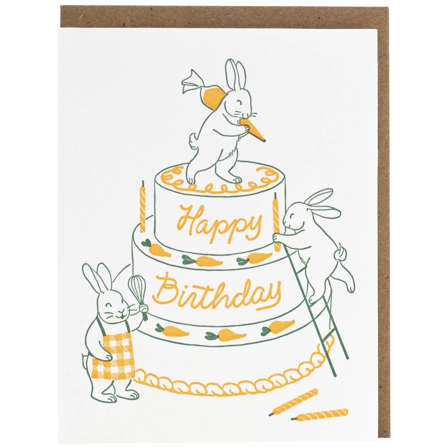 Bunny Rabbit Bakers Birthday Cake Card